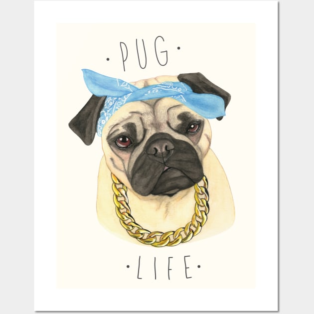 Pug Life Wall Art by PaperTigress